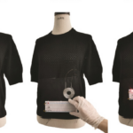 sweater with a printed fiber coil