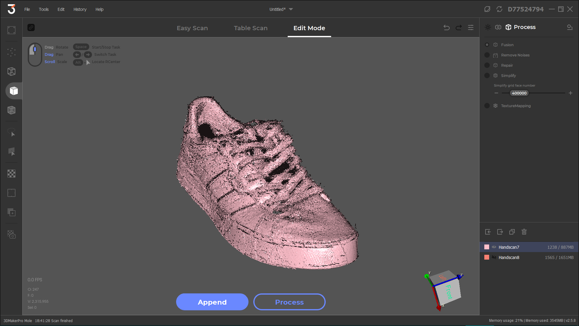 Scan of a sneaker.